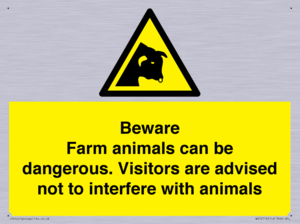 Beware Farm animals can be dangerous. Visitors are advised not to interfere with animals